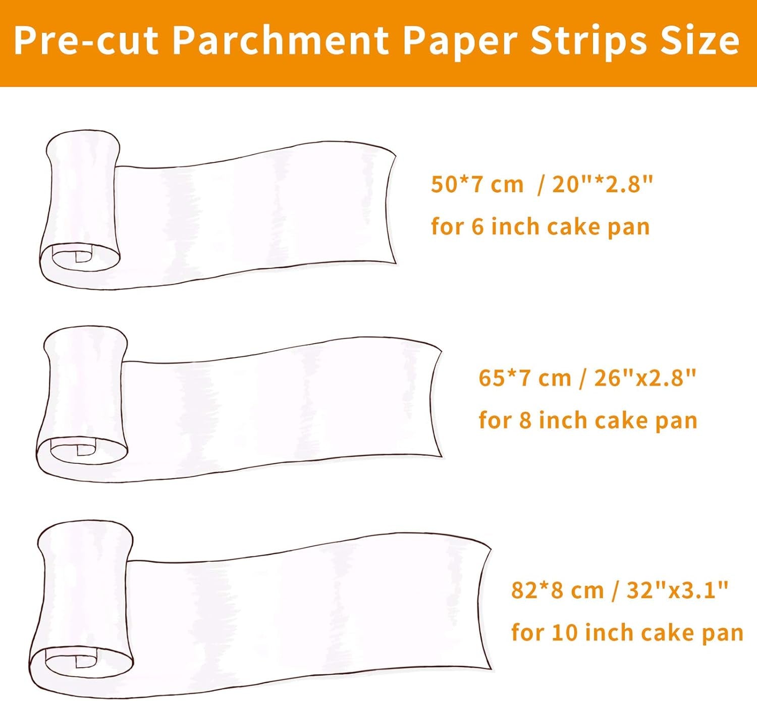 100 Counts Non-Stick Parchment Paper Liners Strip Baking Liners for 6" Cake Pans Circle
