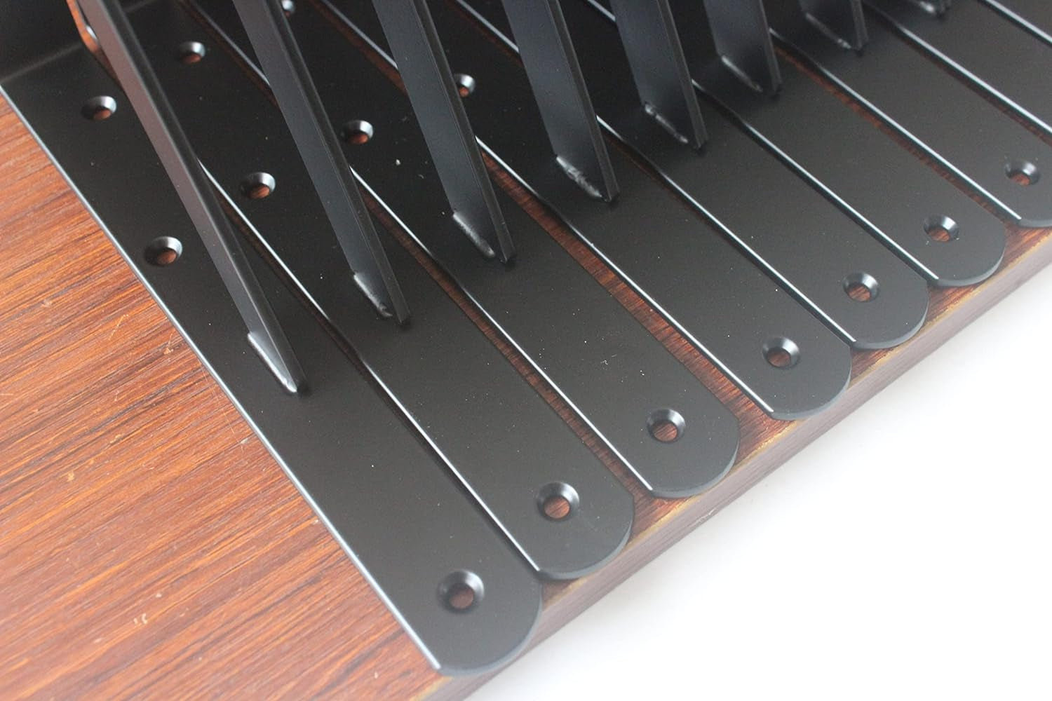 12 Pack L11" X H 8" Black Heavy Duty Shelf Brackets with Screws Metal Shelf Brac