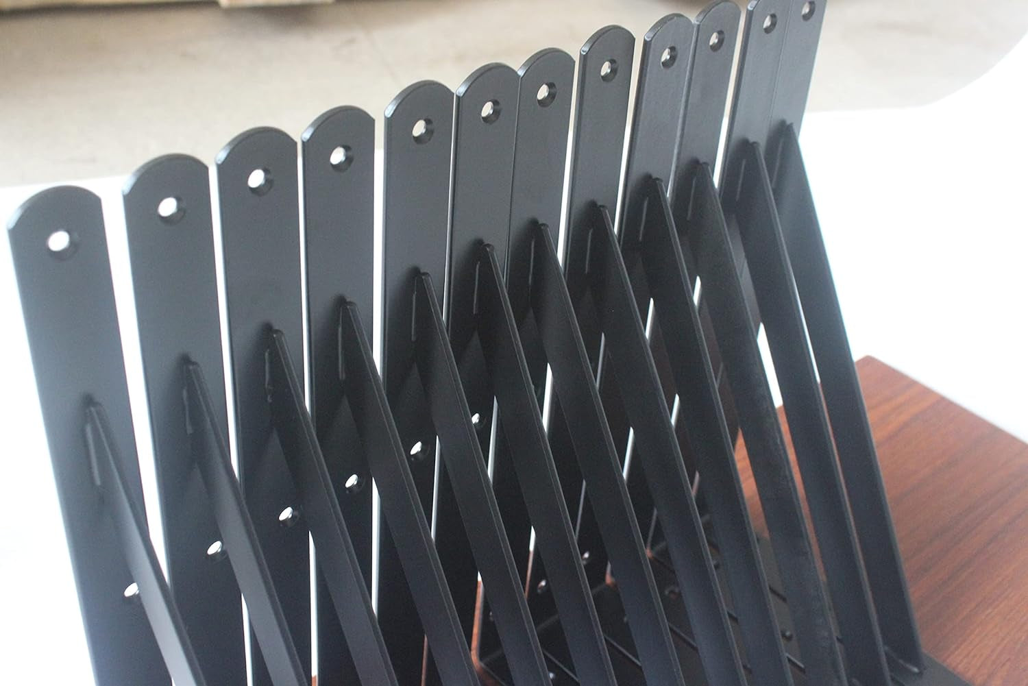 12 Pack L11" X H 8" Black Heavy Duty Shelf Brackets with Screws Metal Shelf Brac