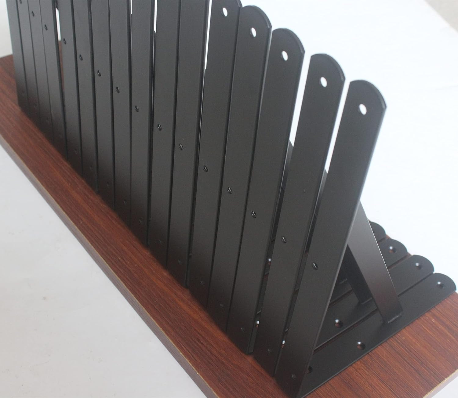 12 Pack L11" X H 8" Black Heavy Duty Shelf Brackets with Screws Metal Shelf Brac