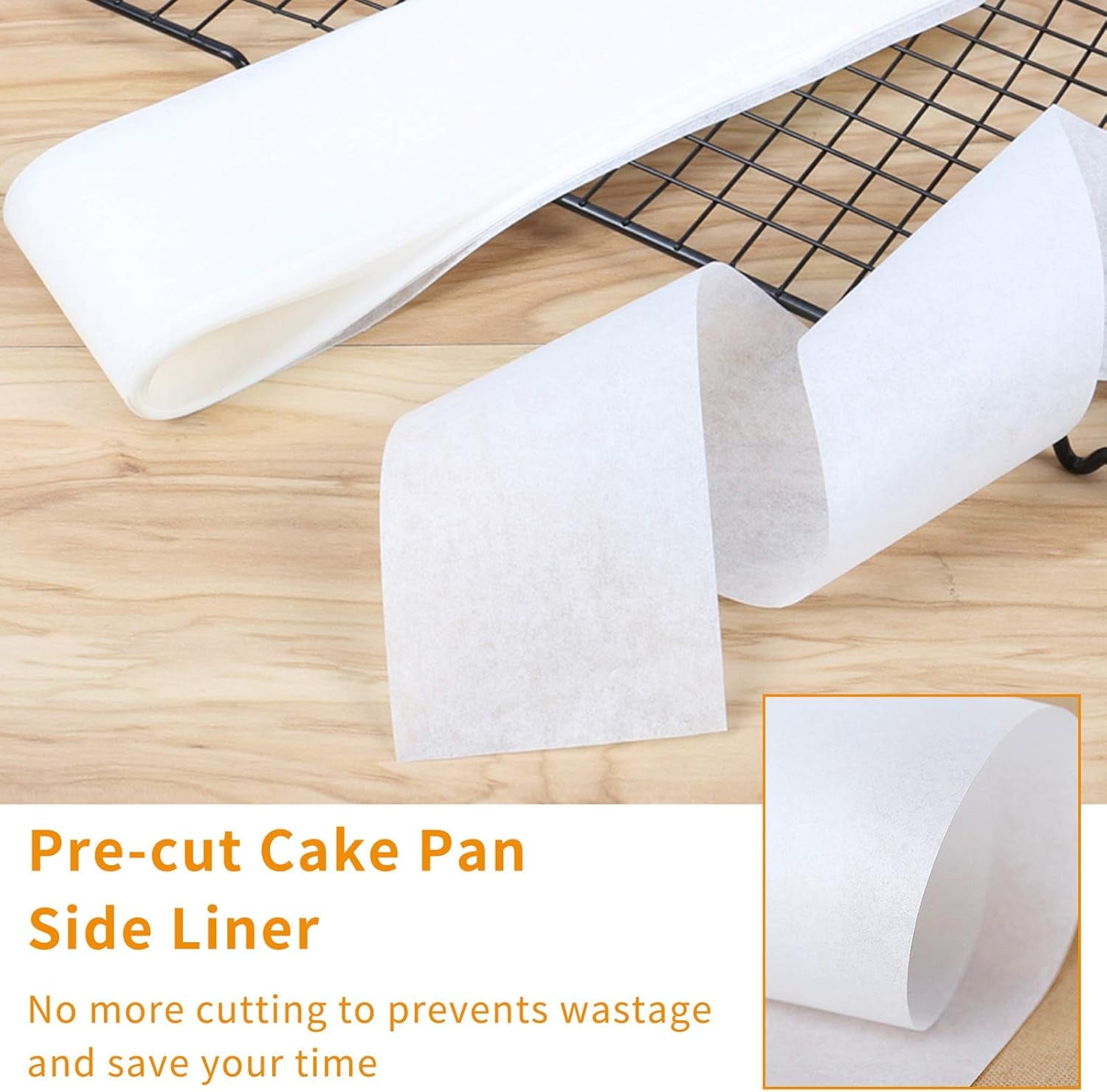 100 Counts Non-Stick Parchment Paper Liners Strip Baking Liners for 6" Cake Pans Circle